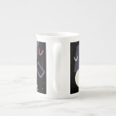 Retro kleurrijke bone china mok (Achterkant)