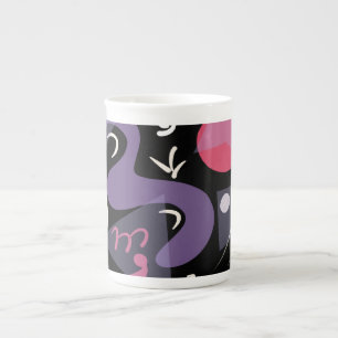 Retro kleurrijke bone china mok