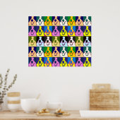Retro Kleurrijke Border Collie Pop Art Groot Poster (Keuken)