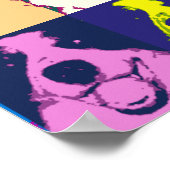 Retro Kleurrijke Border Collie Pop Art Groot Poster (Hoek)