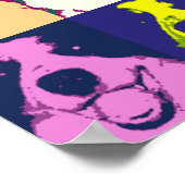 Retro Kleurrijke Border Collie Pop Art Large Poster (Hoek)