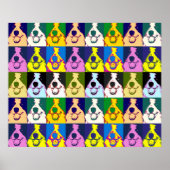 Retro Kleurrijke Border Collie Pop Art Large Poster (Voorkant)