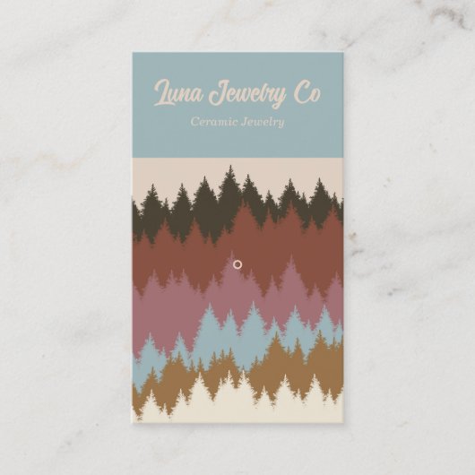 Retro Kleurrijke Bos 1 Speld Sieraden Visitekaartj Visitekaartje (Voorkant)