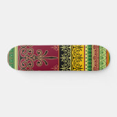 Retro Kleurrijke Bourgogne Groen Abstract Trendy C Persoonlijk Skateboard (Horizontaal)