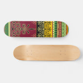 Retro Kleurrijke Bourgogne Groen Abstract Trendy C Persoonlijk Skateboard (Horizontaal)