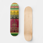 Retro Kleurrijke Bourgogne Groen Abstract Trendy C Persoonlijk Skateboard (Voorkant)