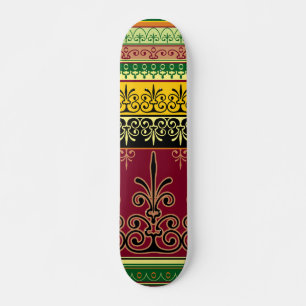 Retro Kleurrijke Bourgogne Groen Abstract Trendy C Persoonlijk Skateboard