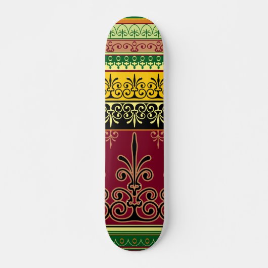 Retro Kleurrijke Bourgogne Groen Abstract Trendy C Persoonlijk Skateboard (Voorkant)