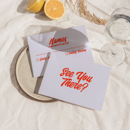 Retro Kleurrijke Bright Bold Funky Moderne Bruilof RSVP Kaartje