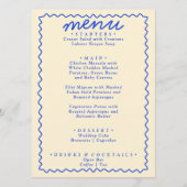 Retro Kleurrijke Bright Funky Modern Lijst Bruilof Menu (Voorkant)