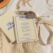 Retro Kleurrijke Bright Funky Modern Lijst Bruilof Menu