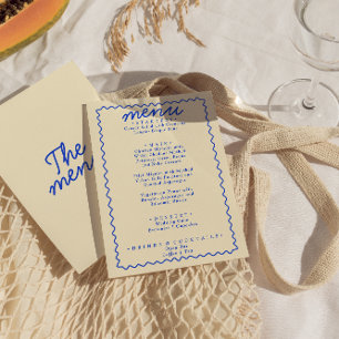 Retro Kleurrijke Bright Funky Modern Lijst Bruilof Menu