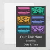 Retro Kleurrijke Cassettebandjes Kaart (Voorkant / Achterkant)