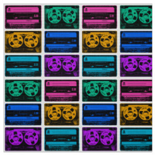 Retro Kleurrijke Cassettebandjes Stof