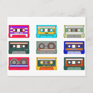 Retro Kleurrijke Cassettes 80's Nostalgie Briefkaart