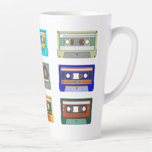 Retro Kleurrijke Cassettes 80's Nostalgie Latte Mok