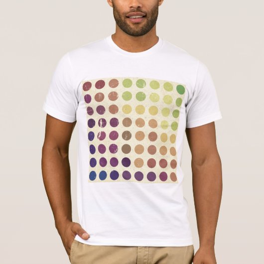 Retro Kleurrijke Circles Mannen T-shirt (Voorkant)