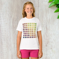 Retro Kleurrijke Cirkels Meisjes T-shirt