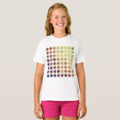 Retro Kleurrijke Cirkels Meisjes T-shirt (Voorkant volledig)