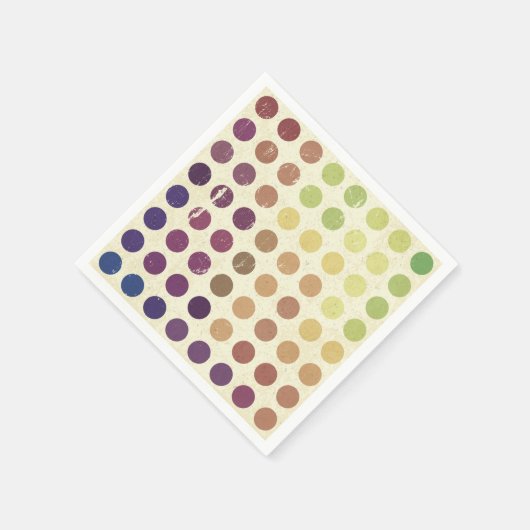 Retro Kleurrijke Cirkels Papieren servetten (Hoek)
