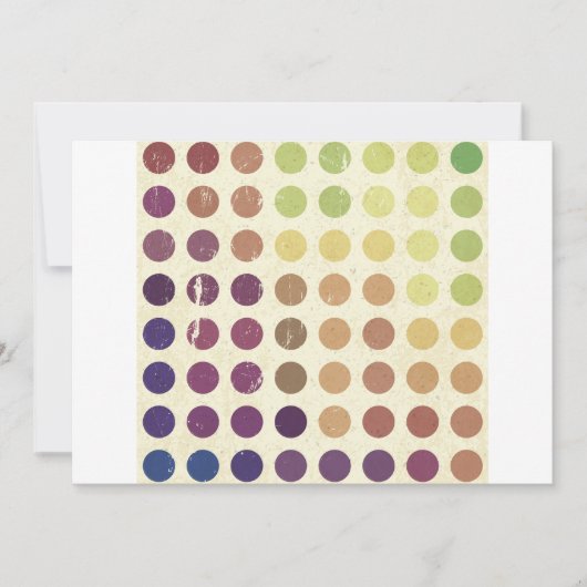 Retro Kleurrijke Cirkels Uitnodigingen (Voorkant)