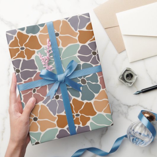 Retro Kleurrijke Daisy Cadeaupapier (Geschenken)