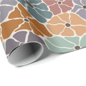 Retro Kleurrijke Daisy Cadeaupapier (Rol Hoek)