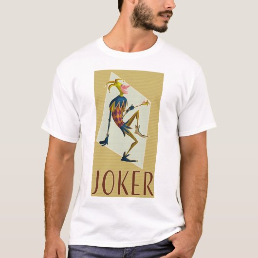 Retro Kleurrijke Dansende Joker T-shirt (Voorkant)