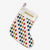 Retro kleurrijke diamant eenvoudig kleine kerstsok (Voorkant (Hangend))