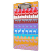 Retro kleurrijke dieren Moderne strepen patroon #2 Klembord (Links)