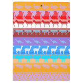 Retro kleurrijke dieren Moderne strepen patroon #2 Klembord (Achterkant)