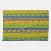 Retro kleurrijke dieren Moderne strepen patroon #2 Theedoek (Horizontaal)