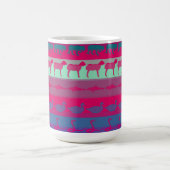 Retro kleurrijke dieren Moderne strepen patroon #9 Magische Mok (Midden)