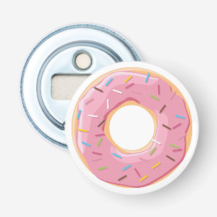 Retro Kleurrijke Donut Patroon Minimalistische Pre Button Flesopener