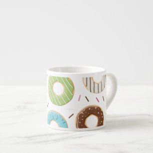 Retro Kleurrijke Donut Patroon Minimalistische Pre Espresso Kop