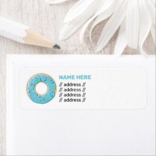 Retro Kleurrijke Donut Patroon Minimalistische Pre Etiket