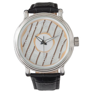 Retro Kleurrijke Donut Patroon Minimalistische Pre Horloge