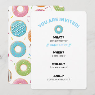Retro Kleurrijke Donut Patroon Minimalistische Pre Kaart
