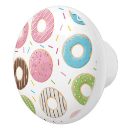 Retro Kleurrijke Donut Patroon Minimalistische Pre Keramische Knop