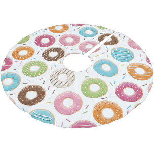 Retro Kleurrijke Donut Patroon Minimalistische Pre Kerstboom Rok