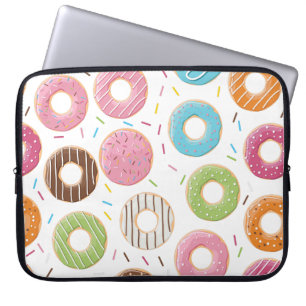 Retro Kleurrijke Donut Patroon Minimalistische Pre Laptop Sleeve