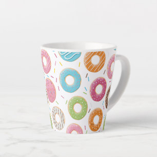 Retro Kleurrijke Donut Patroon Minimalistische Pre Latte Mok