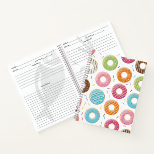 Retro Kleurrijke Donut Patroon Minimalistische Pre Notitieboek