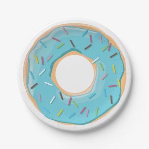 Retro Kleurrijke Donut Patroon Minimalistische Pre Papieren Bordje
