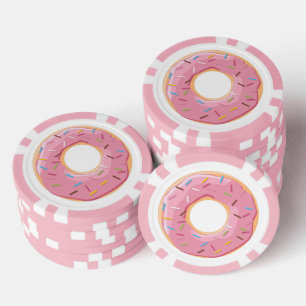 Retro Kleurrijke Donut Patroon Minimalistische Pre Poker Chips