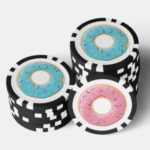 Retro Kleurrijke Donut Patroon Minimalistische Pre Poker Chips