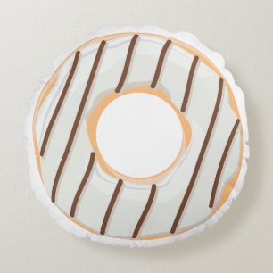 Retro Kleurrijke Donut Patroon Minimalistische Pre Rond Kussen