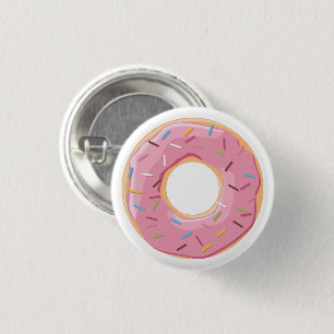 Retro Kleurrijke Donut Patroon Minimalistische Pre Ronde Button 3,2 Cm