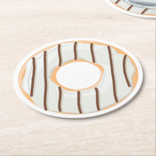 Retro Kleurrijke Donut Patroon Minimalistische Pre Ronde Kartonnen Onderzetter