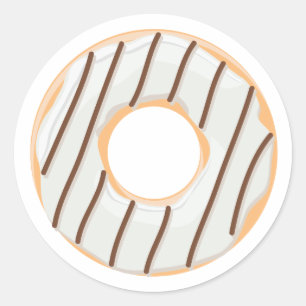 Retro Kleurrijke Donut Patroon Minimalistische Pre Ronde Sticker